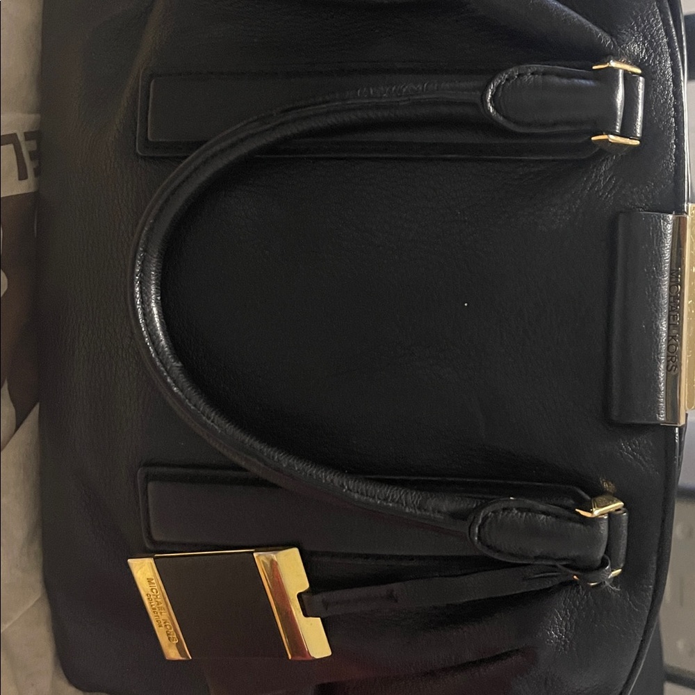 RARE Michael Kors Collection Lexi Black Large Satchel Genuine Leather
